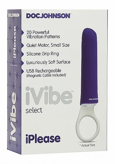 Silikonowy Wibrator z okrągłym uchwytem - 6026-05-BX - iPlease - Purple