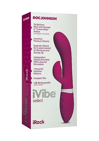 Wibrator Ekskluzywny Silikonowy Króliczek - Różowy 6027-07-BX - iVibe Select - iRock - Pink