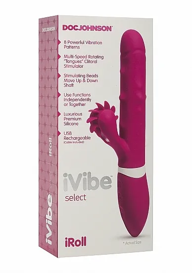 Wibrator z kręcącym językiem do łechtaczki - iRoll - Różowy 6027-15-BX