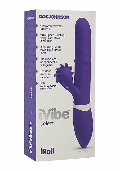Wibrator z kręcącym językiem do łechtaczki - iRoll - Fioletowy 6027-16-BX