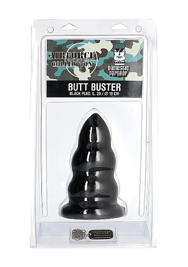 Stożkowy korek analny z wypustami - Butt Buster - Czarny AIR13B