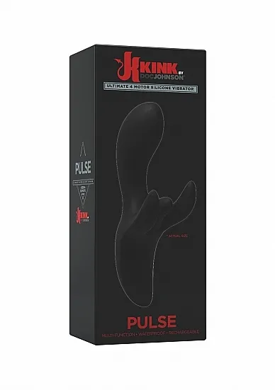 WIBRATOR ZE STYMULATOREM ŁECHTACZKI  CZARNY- 2402-65-BX - Pulse - Ultimate 4 motor Silicone Vibrator - Black