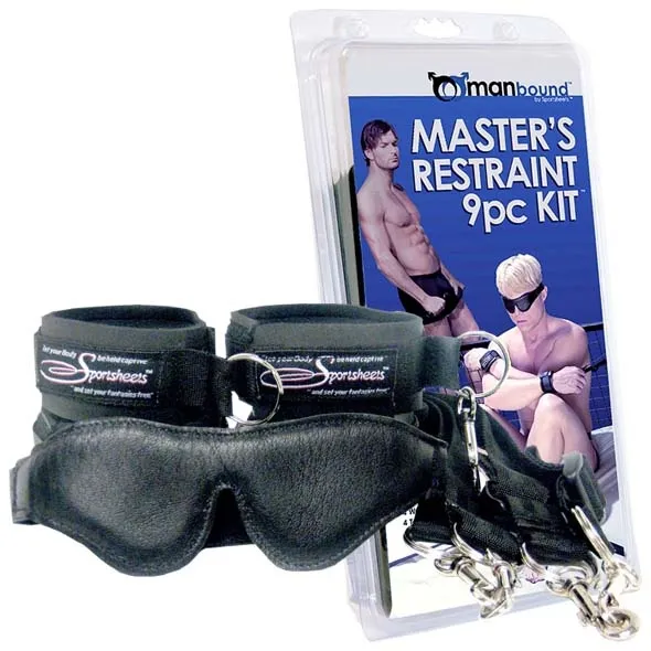 SexShop - Manbound Master's Restraint Kit – Zestaw SM dla mężczyzn kajdanki i więzy - online