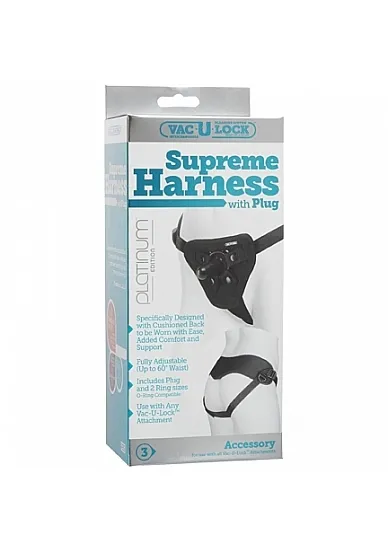 REGULOWANA UPRZĄŻ CZARNA VAC-U-LOCK - Supreme Harness