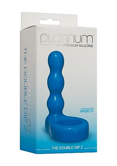ZATYCZKA ANALNA Z PIERŚCIENIEM NA PENISA NIEBIESKA - 0108-13-BX - The Double Dip 2 - Blue