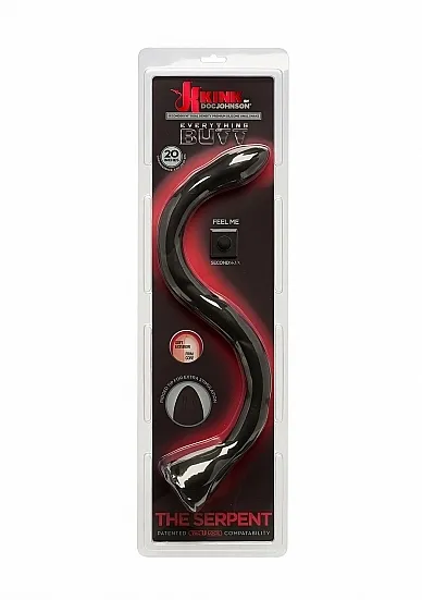 SILIKONOWY DŁUGI WĄŻ ANALNY- CZARNY 2401-50-CD - KINK - The Serpent - Dual Density