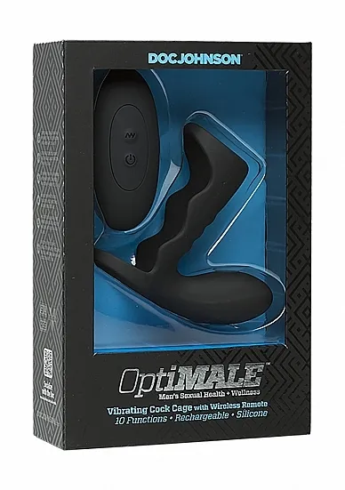 PIERŚCIEŃ NA PENISA Z WIBRACJAMI- CZARNY  0690-32-BX - Vibrating Cock Cage with Wireless Remote - Black