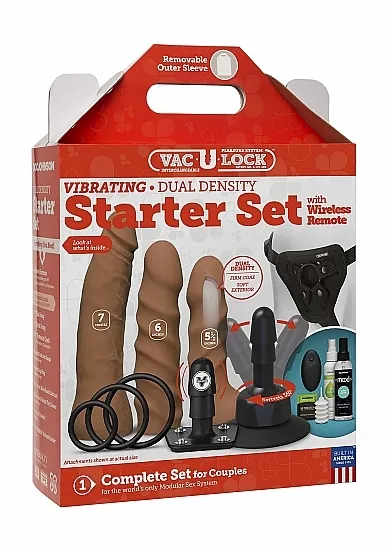 ZESTAW AKCESORIÓW DO ZABAW EROTYCZNYCH 1053-21-BX - Vibrating Dual Density Starter Set - Caramel