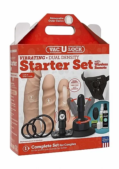 ZESTAW AKCESORIÓW DO ZABAW EROTYCZNYCH 1053-20-BX - Vibrating Dual Density Starter Set - Vanilla