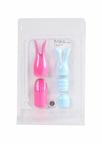 Pink Quinn, Różowa Królowa - Zestaw silikonowych, potęgujących doznania nakładek do wibratora - MA336