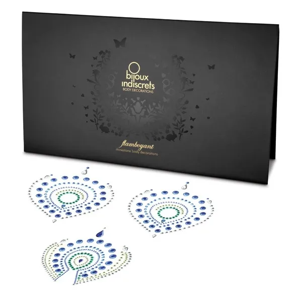 SexShop - Ozdoby z klejnotów na sutki i ciało - Bijoux Indiscrets Flamboyant niebieski - online