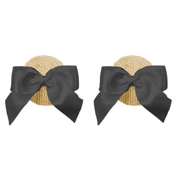 SexShop - Nakładki na sutki Nippies Gold - kokardki czarne - online