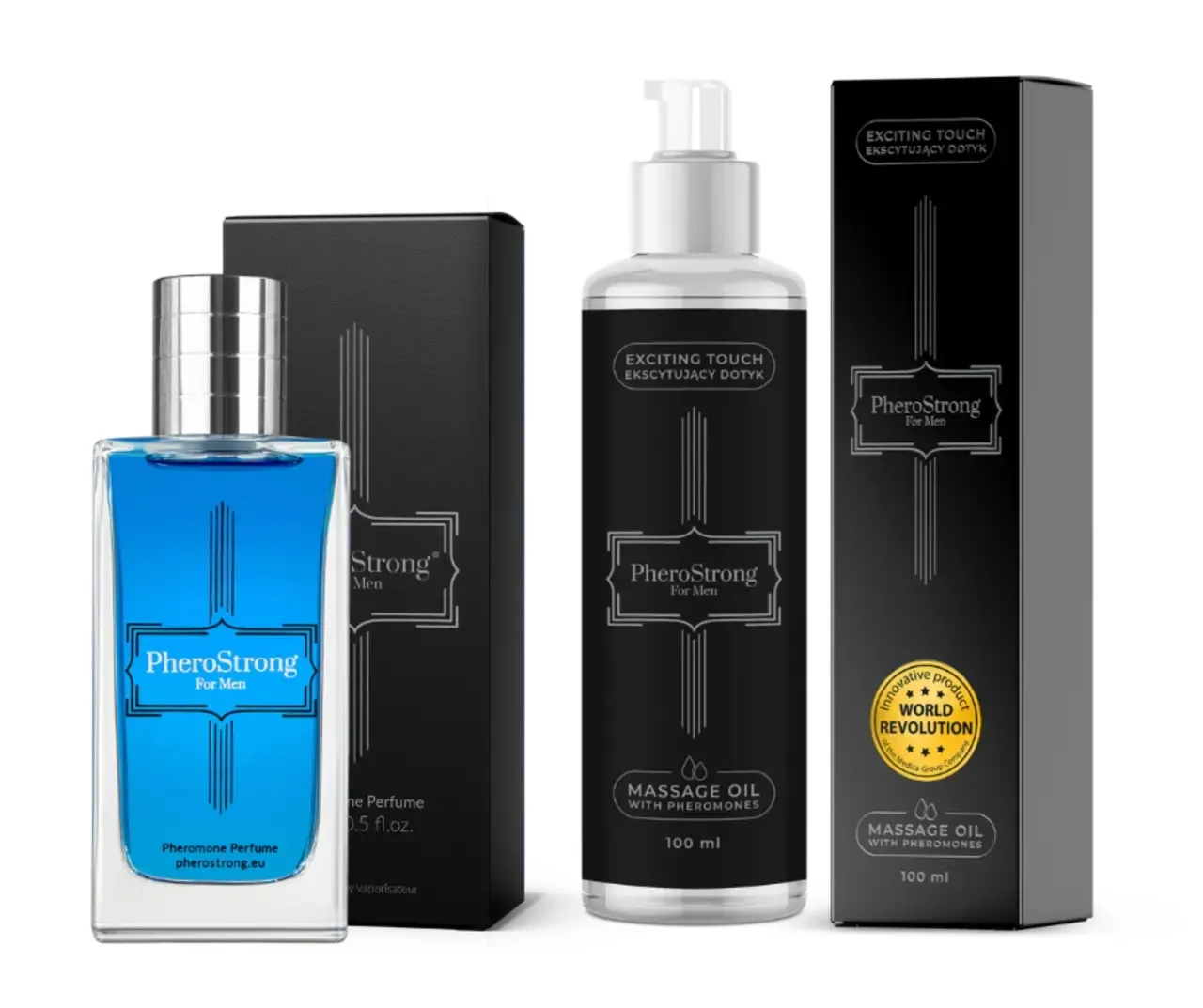 PheroStrong Pheromone for Men Perfumy 50 ml + Olejek do Ciała 100 ml ZESTAW