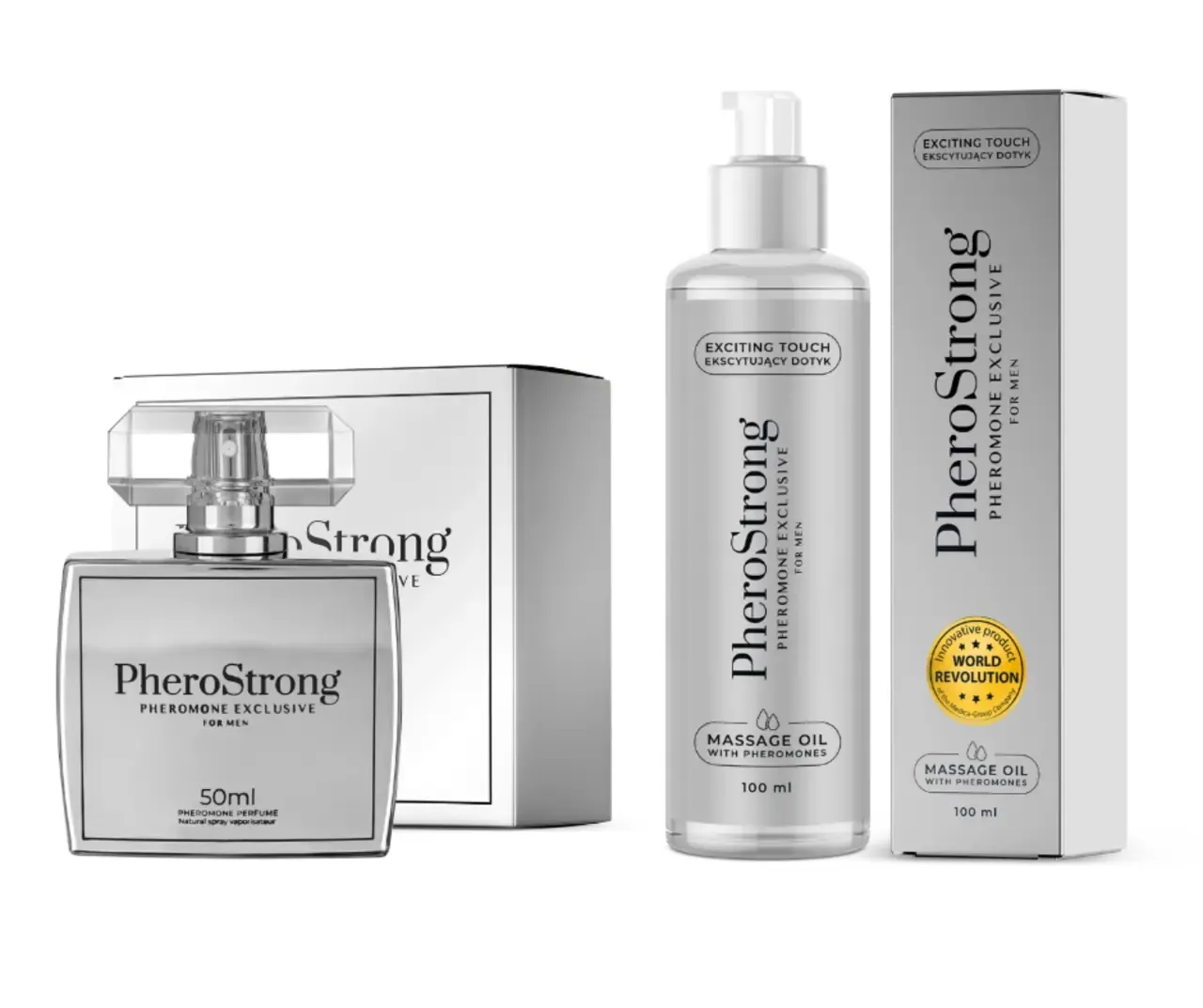 PheroStrong Exclusive for Men Perfumy 50 ml + Olejek do ciała 100 ml ZESTAW