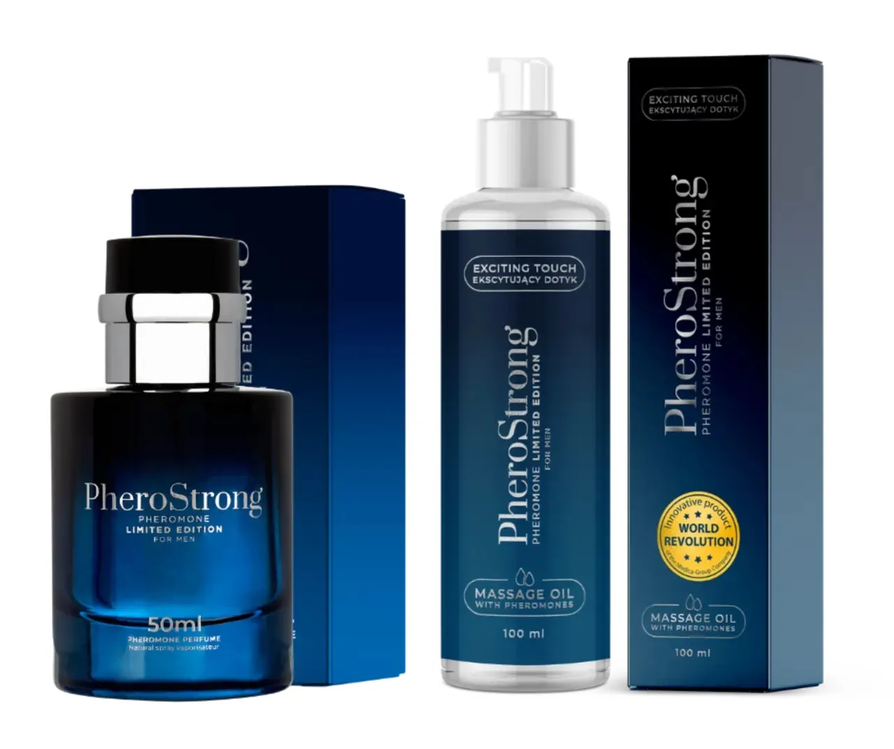 PheroStrong Limited Edition for Men Perfumy 50 ml + Olejek do ciała 100 ml ZESTAW