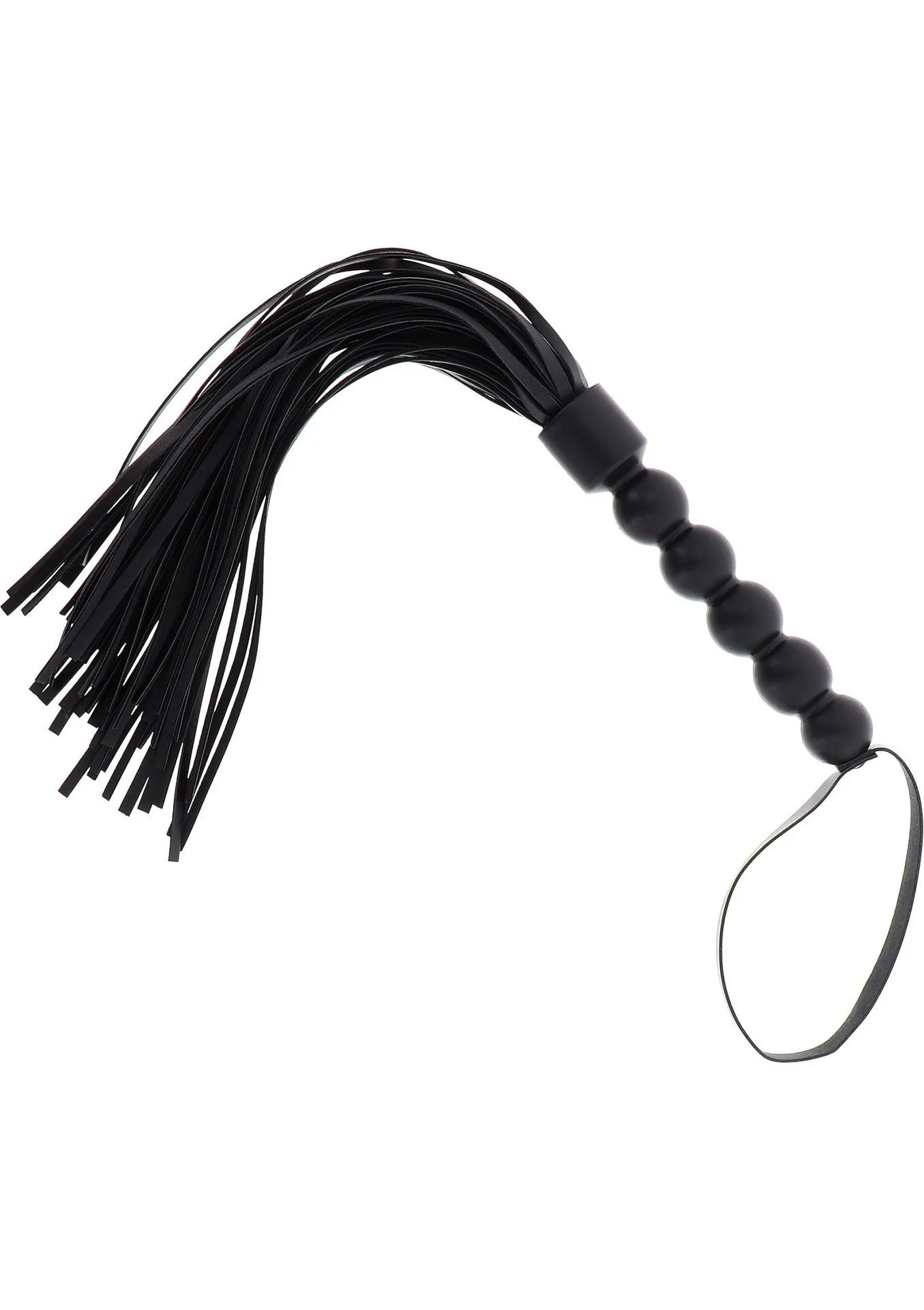 Short Beaded Flogger Whip Black
