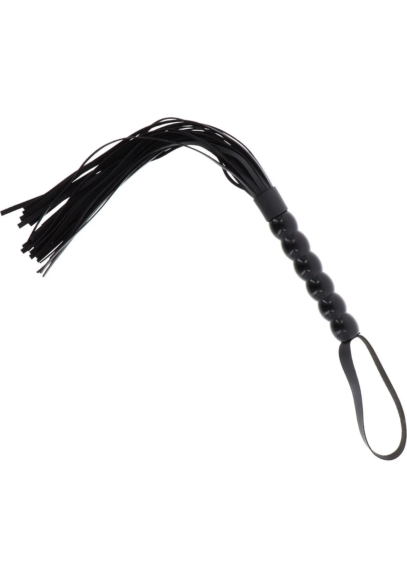 Long Beaded Flogger Whip Black