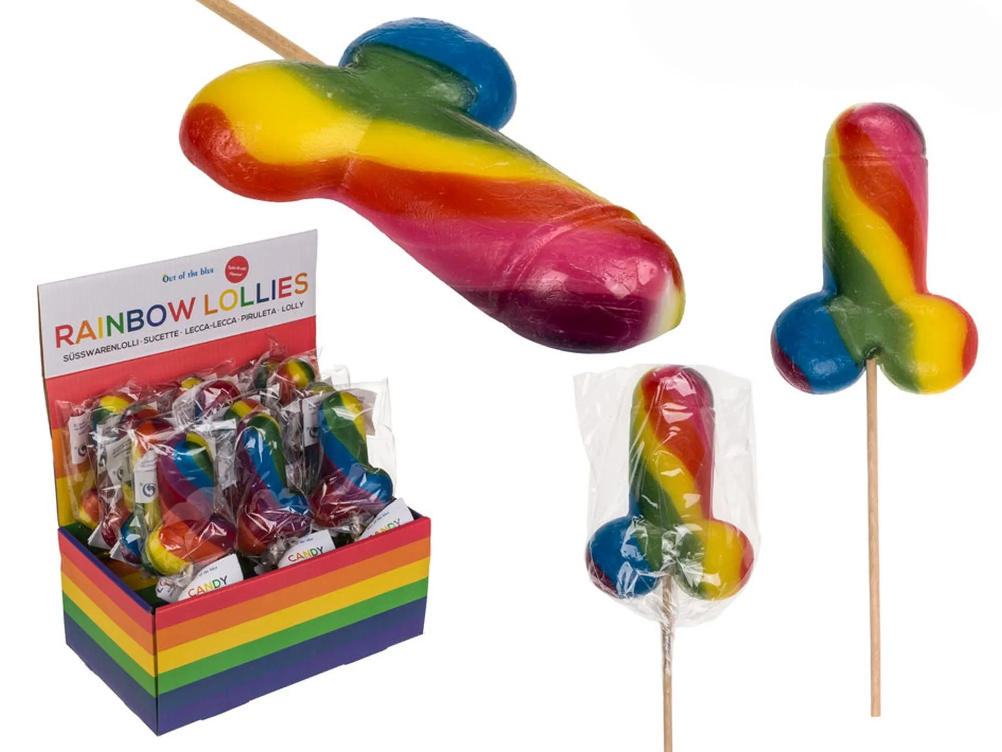 Lizak tęczowy penis/Rainbow Lollies 85g