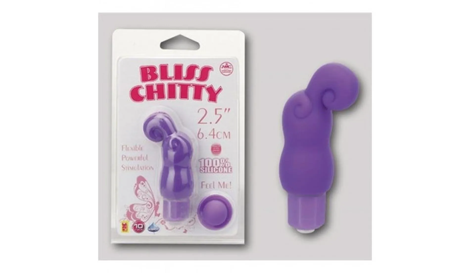 xBLISS CHITTY, MINI VIBRATOR, 10 FUNKTIONEN, WASSERFEST, SILIKON, LILA, 6,4CM