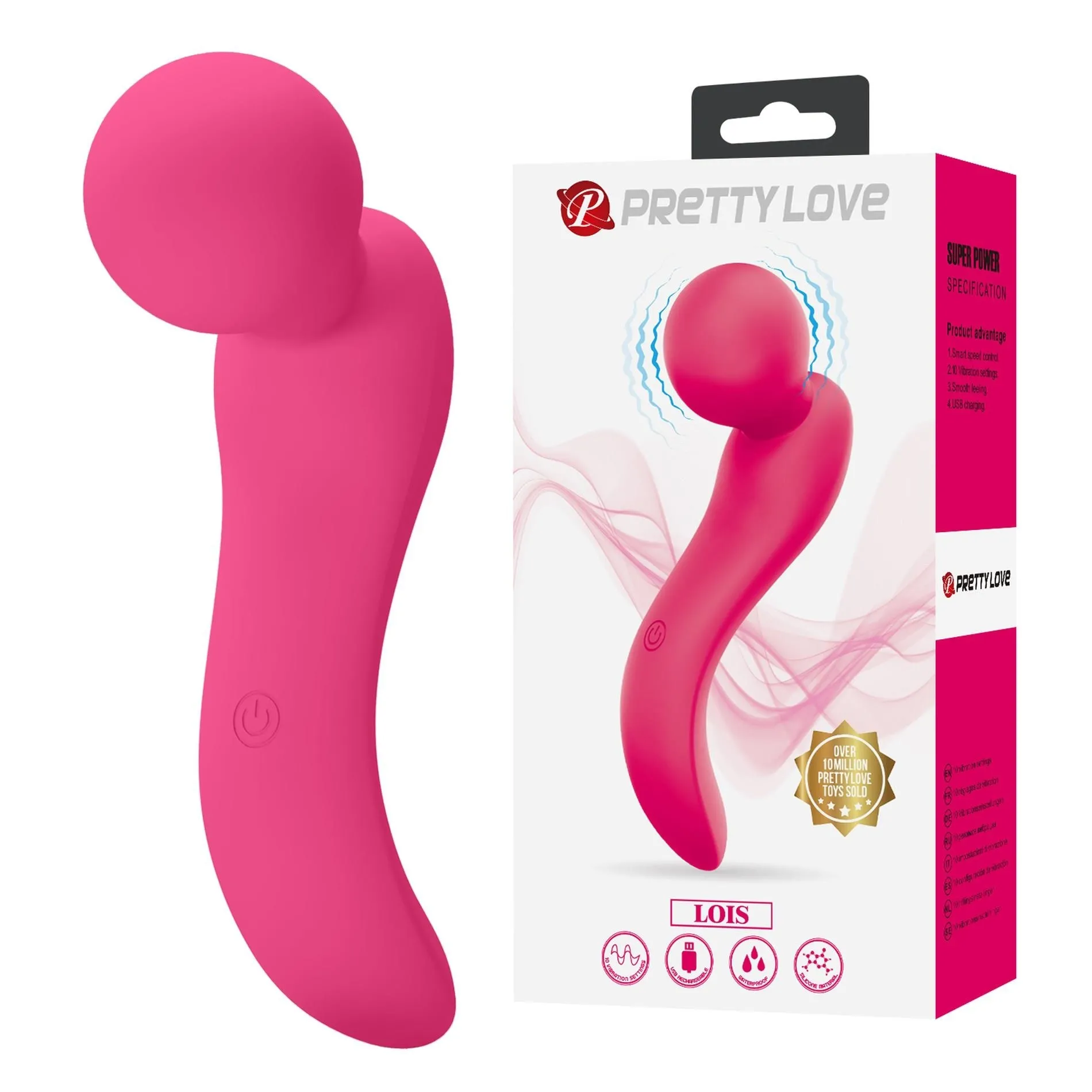 LOIS, 10 vibration functions, Silicone ABS, USB rechargeable