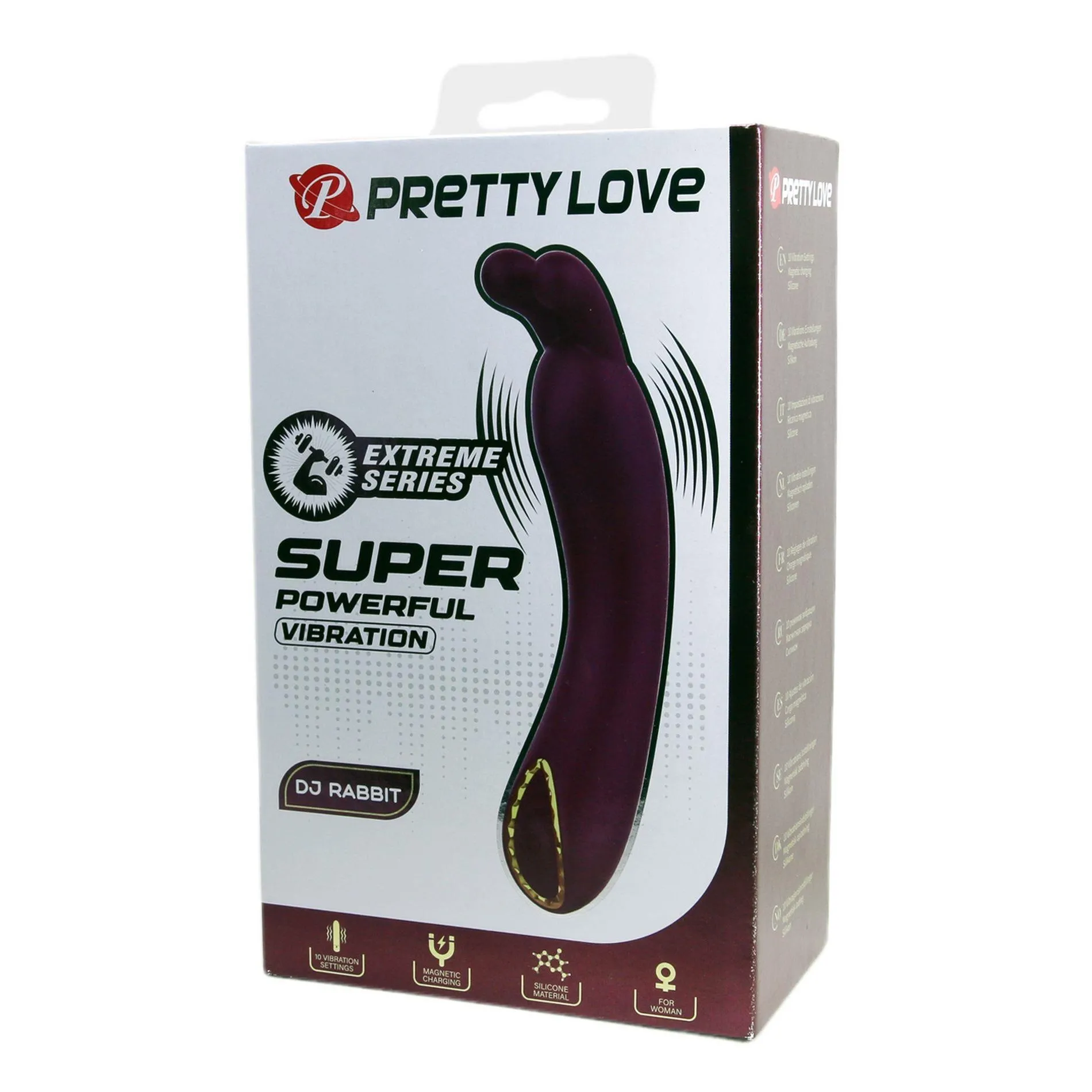 PRETTY LOVE - DJ RABBIT, 10 vibration functions, Silicone, Magnetic USB charging