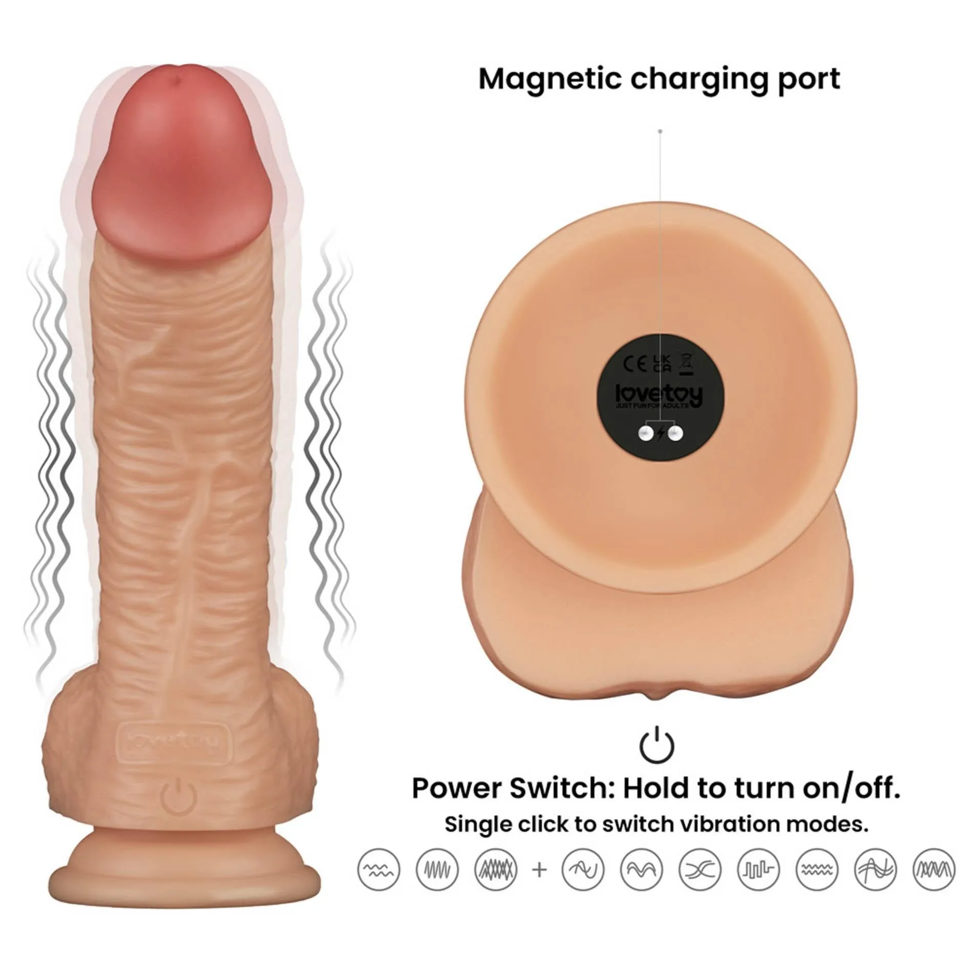 8.5'' Vibrating Power Basics Cock