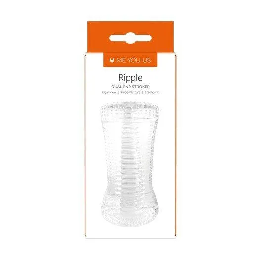 Masturbator- Me You Us Ripple Dual End Stroker Male Masturbator Transparent