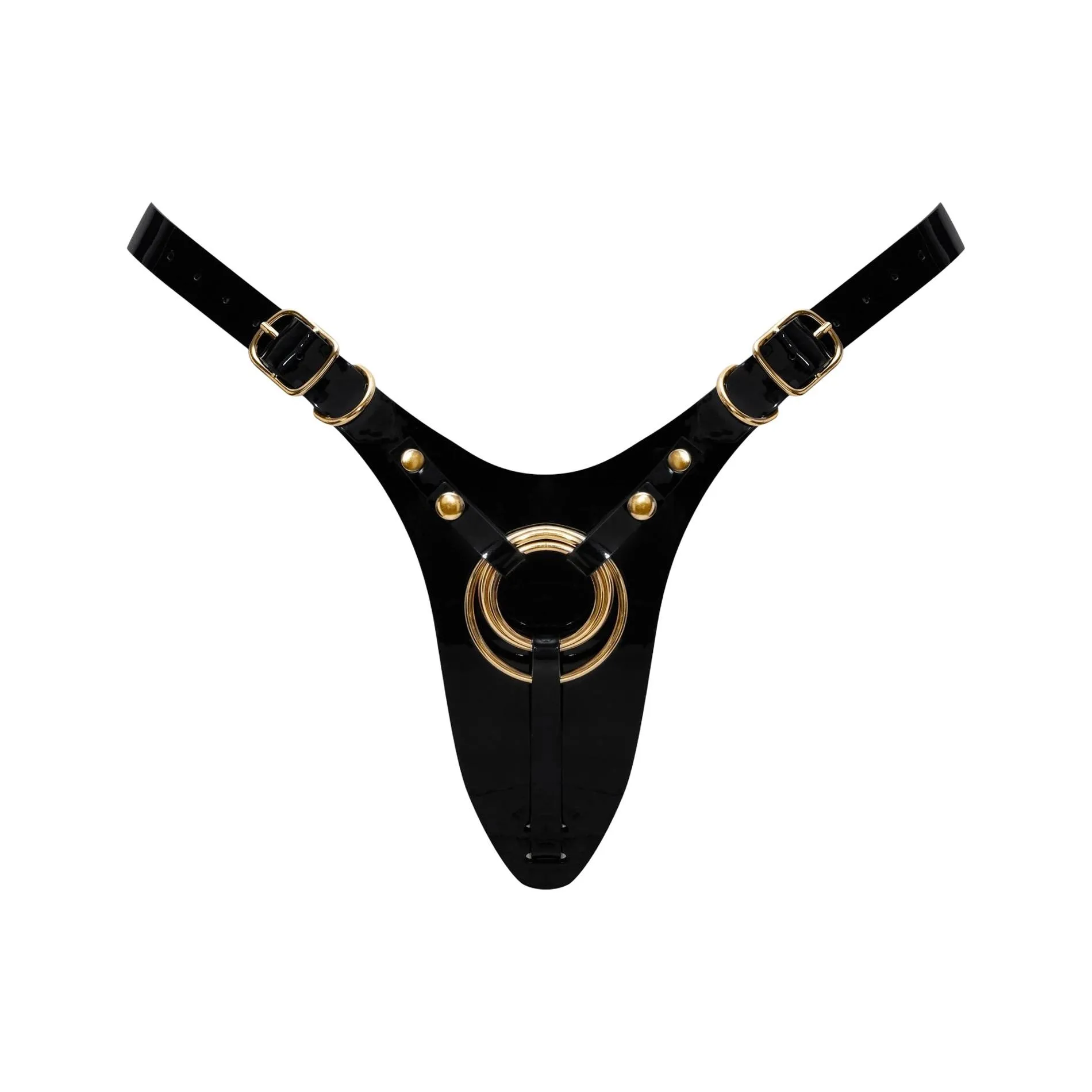 LEATHERETTE HARNESS FABULOUS - ONE SIZE - BLACK GLOSSY