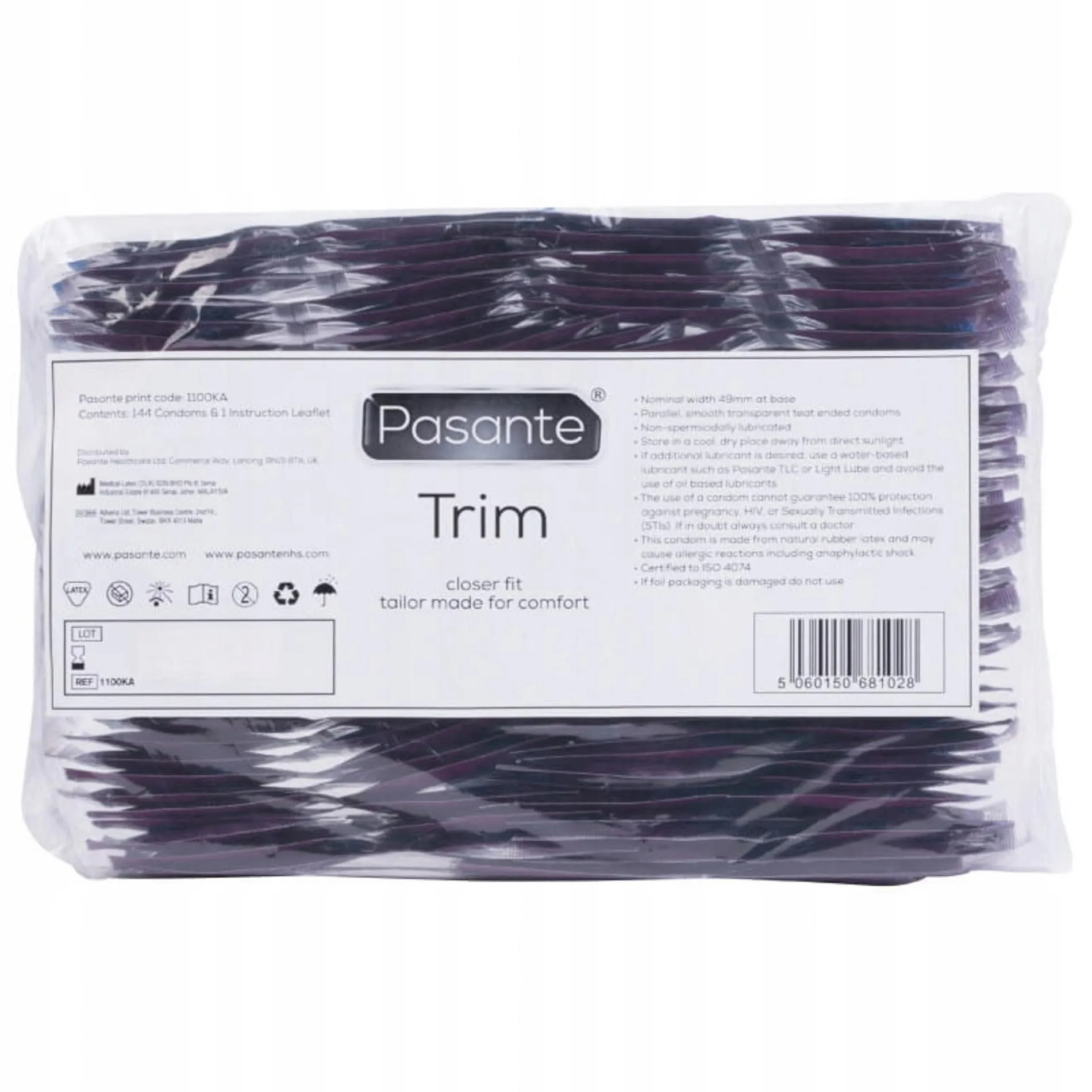 Pasante Trim Condoms Bulk Packs 144 pcs