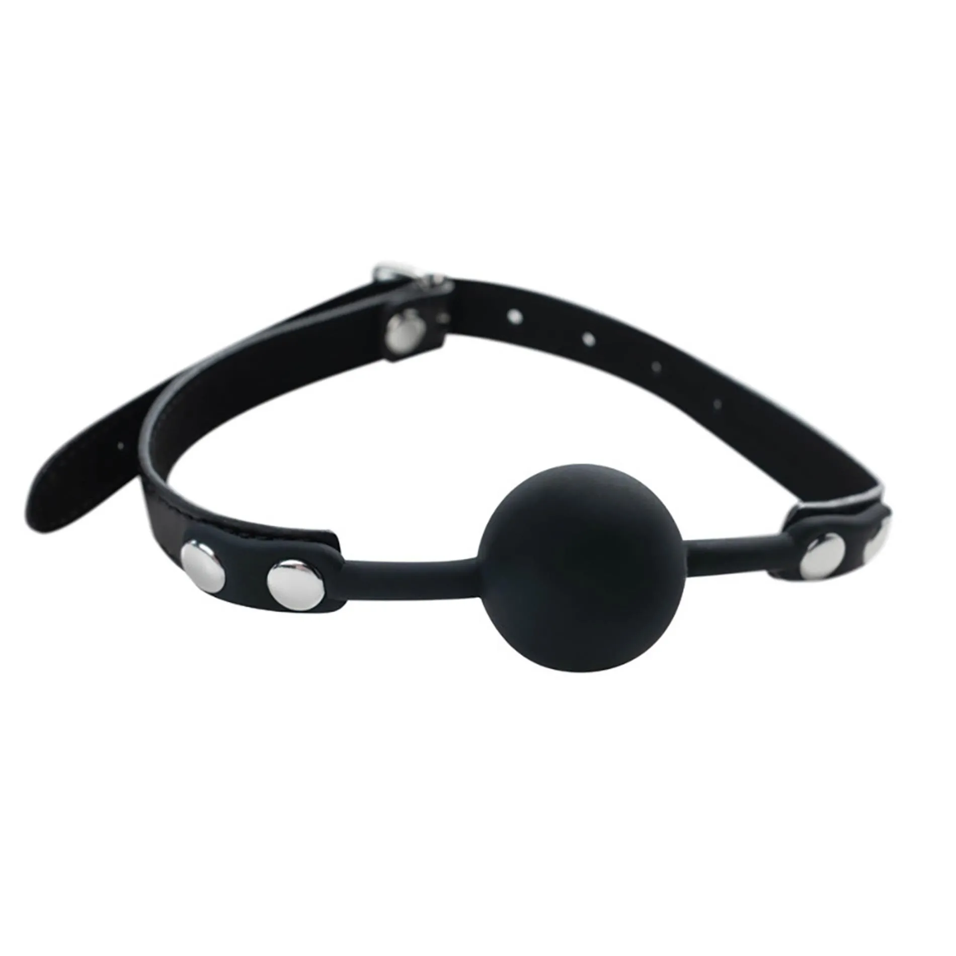 Black silicone ball gag with adjustable straps
