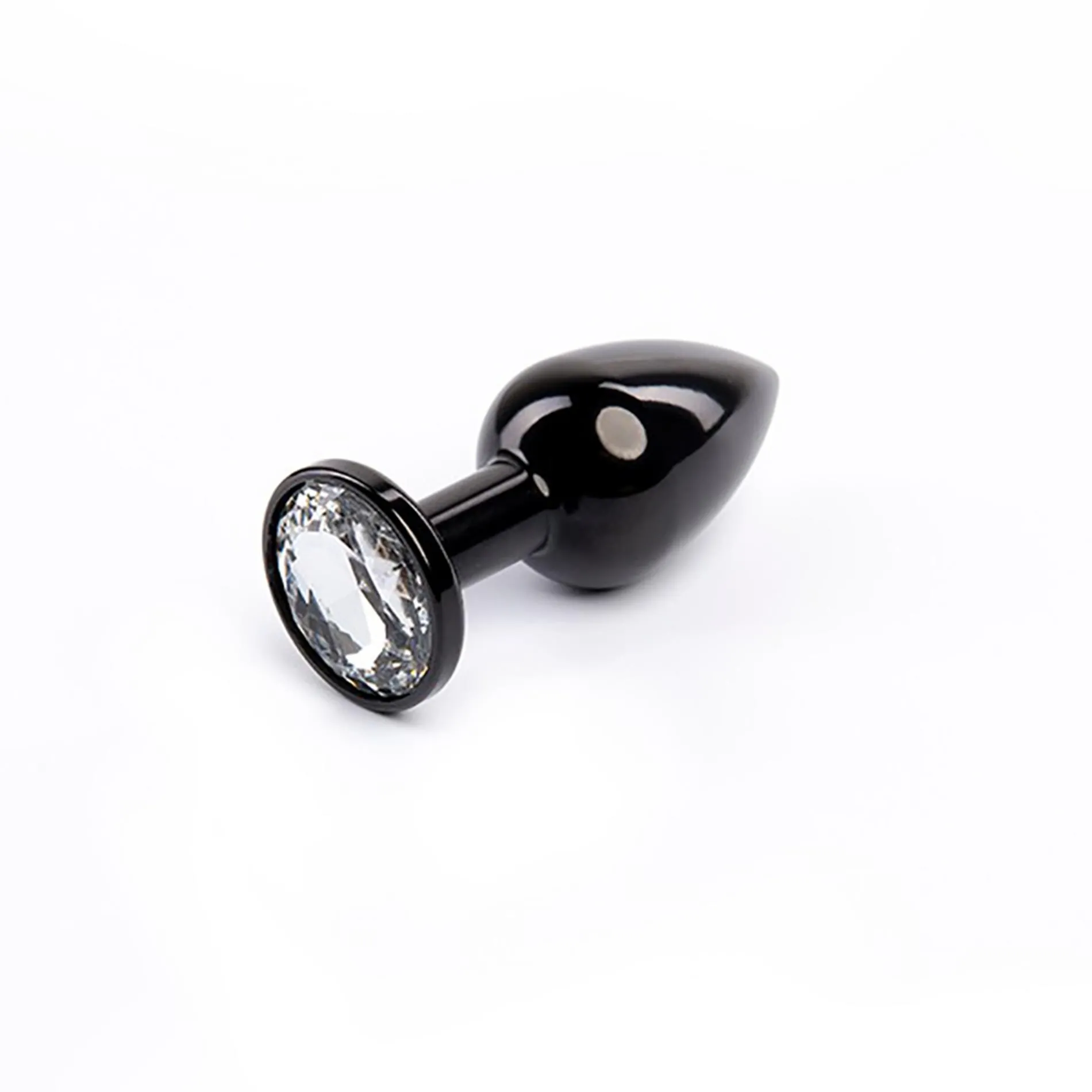 Black Butt Plug with White Diamond