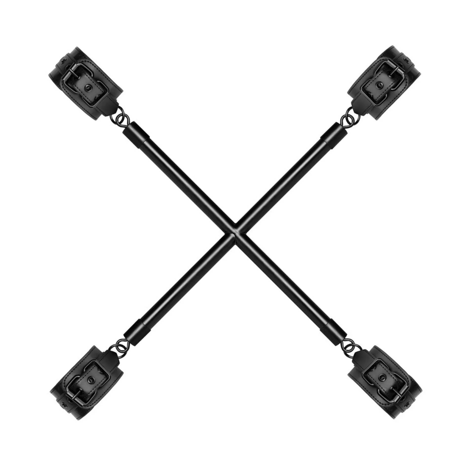Bedroom Fantasies - Hog Tie Cross Bar
With Cuffs Black