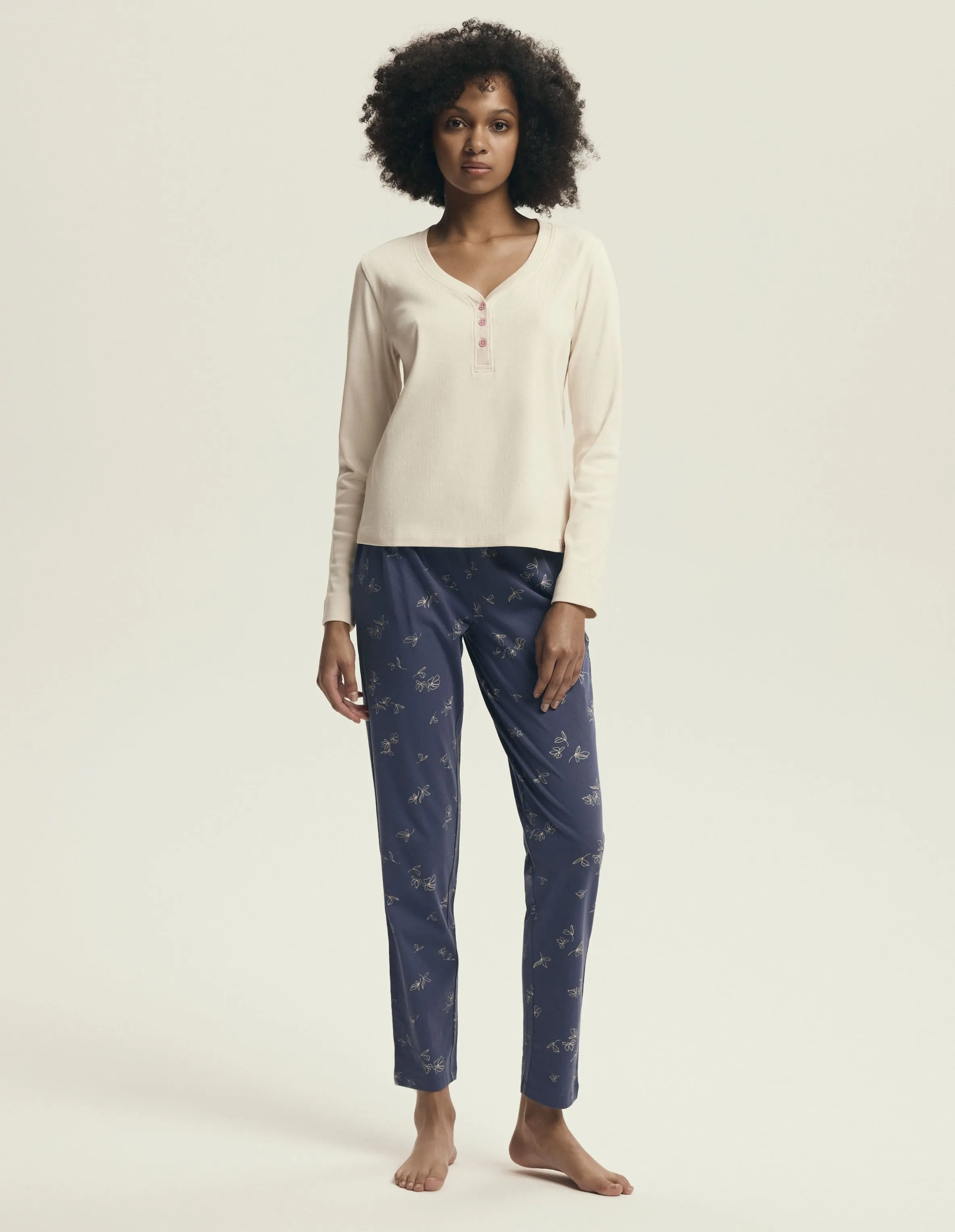 Piżama Delanie 43698 Ecru