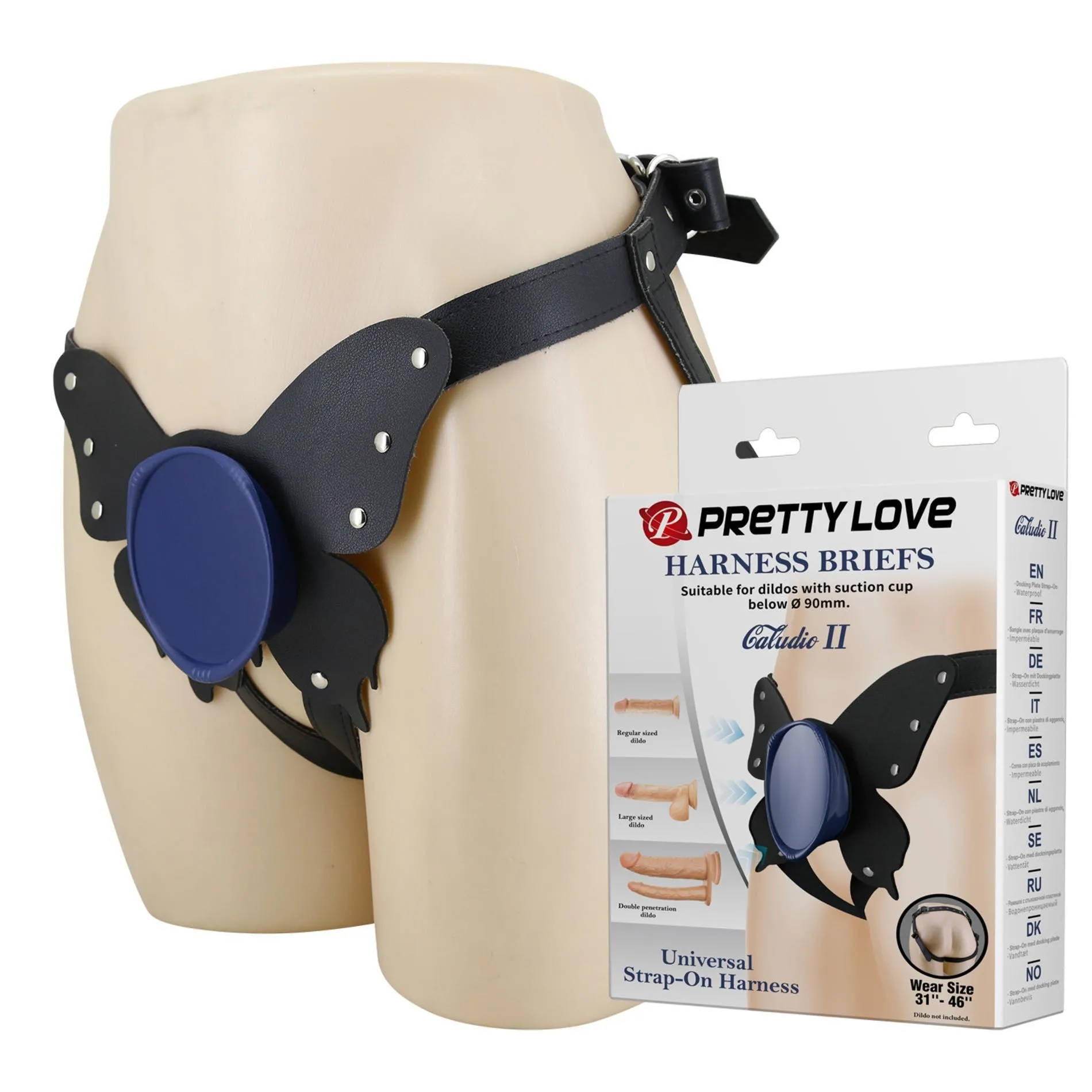 Pretty Love Caldric II Black & Blue Universal Harness Briefs