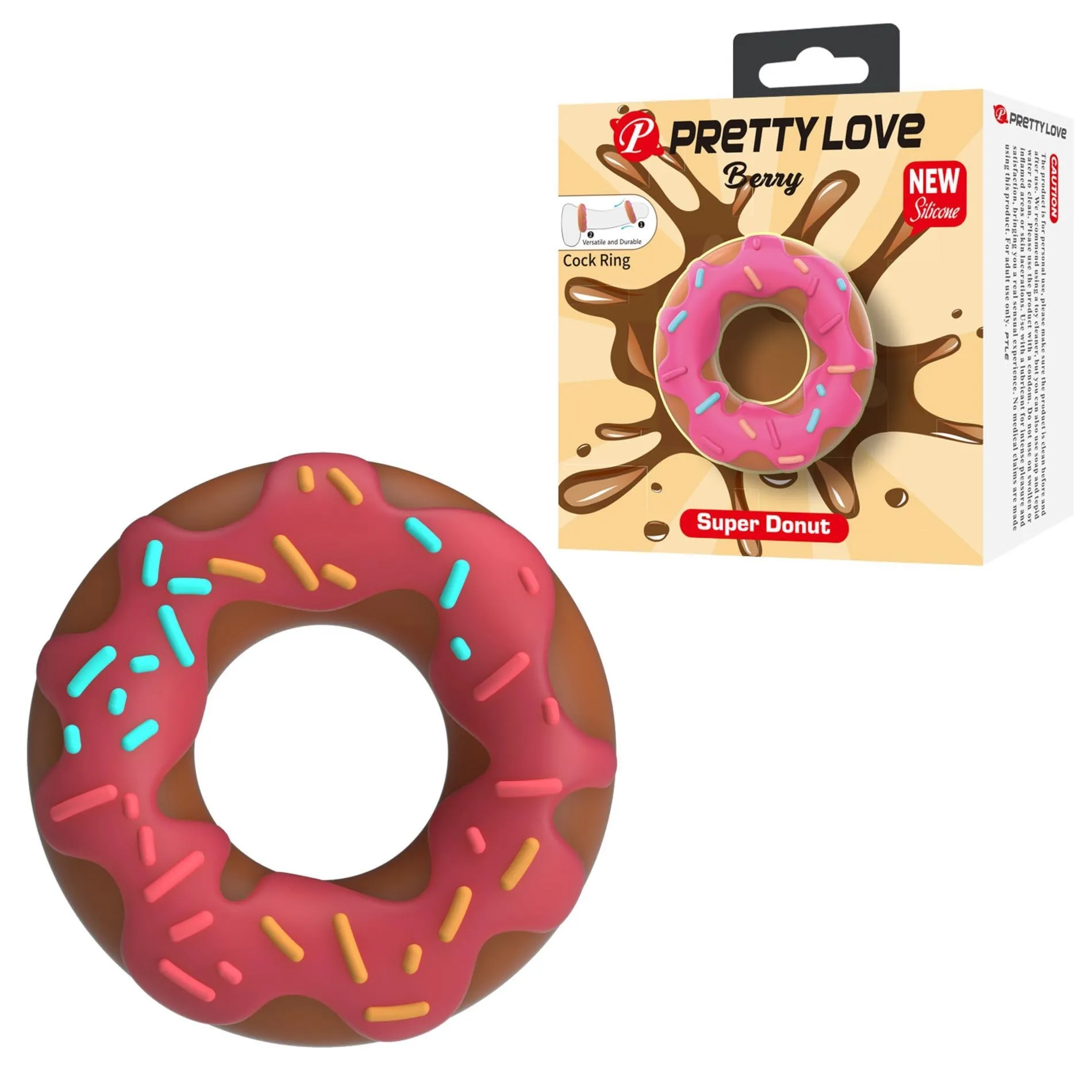 Pretty Love Berry Super Donut Silicone Cock Ring