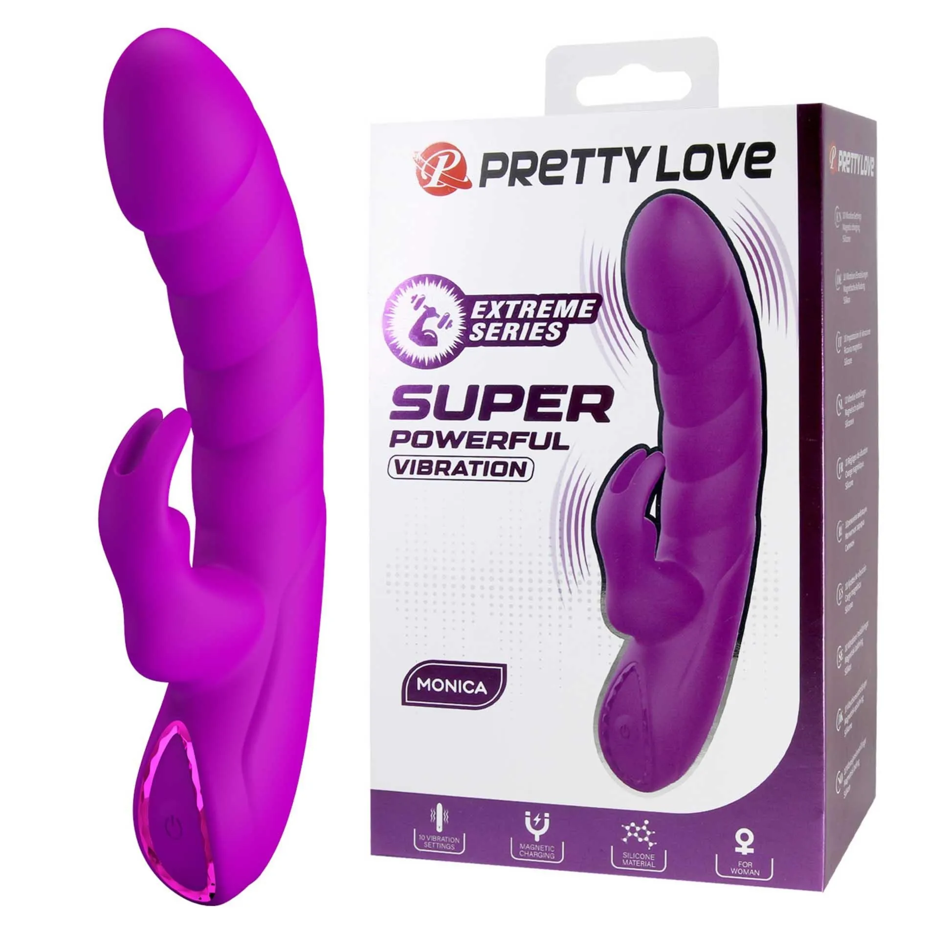 Pretty Love Monica – Powerful Silicone Rabbit Vibrator
