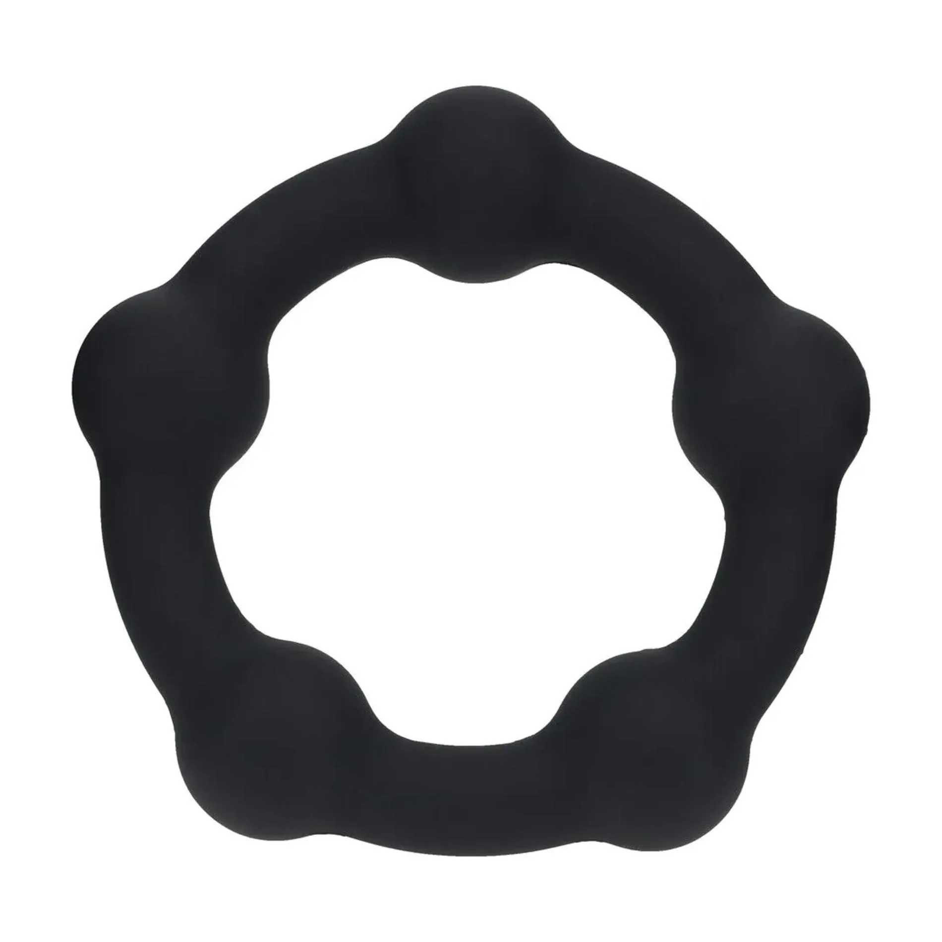 Beaded Silicone Cockring - M - 35mm - Black