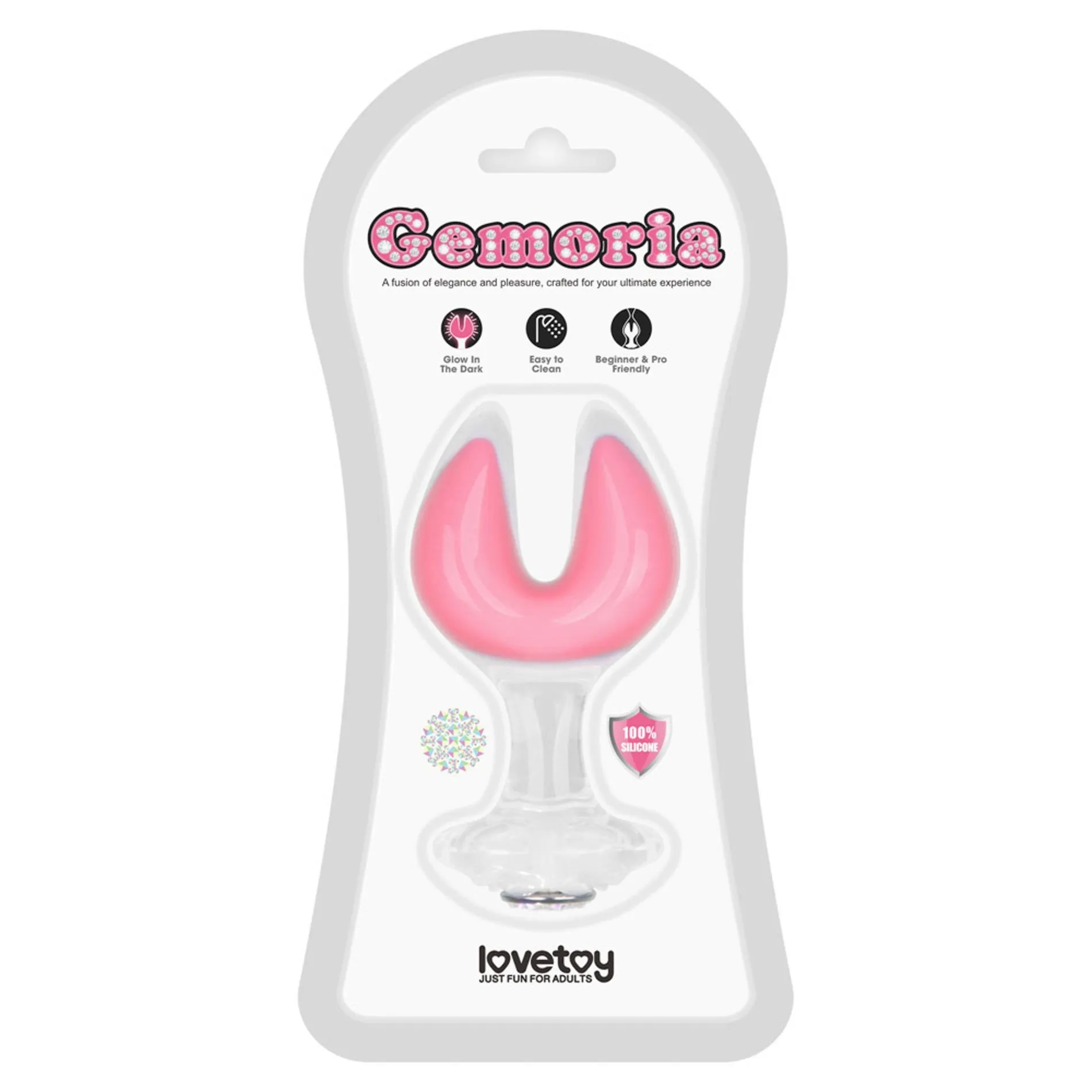 Gemoria Silicone Butt Plug - Dual Crescent  (Glow-In-The-Dark)