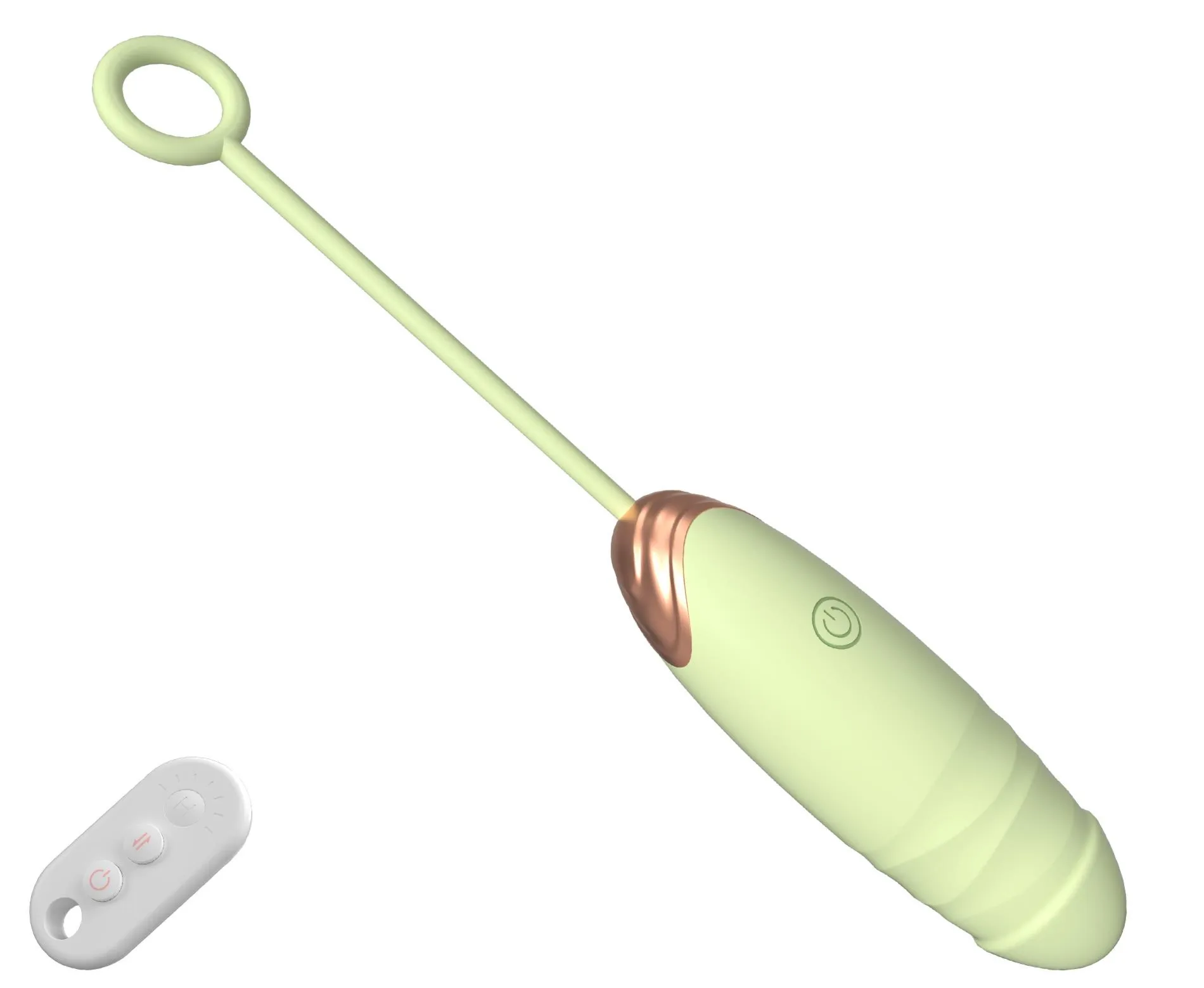 Vibrating Silicone Love EGG USB 7 vibration and thrust functions / Remote control Green