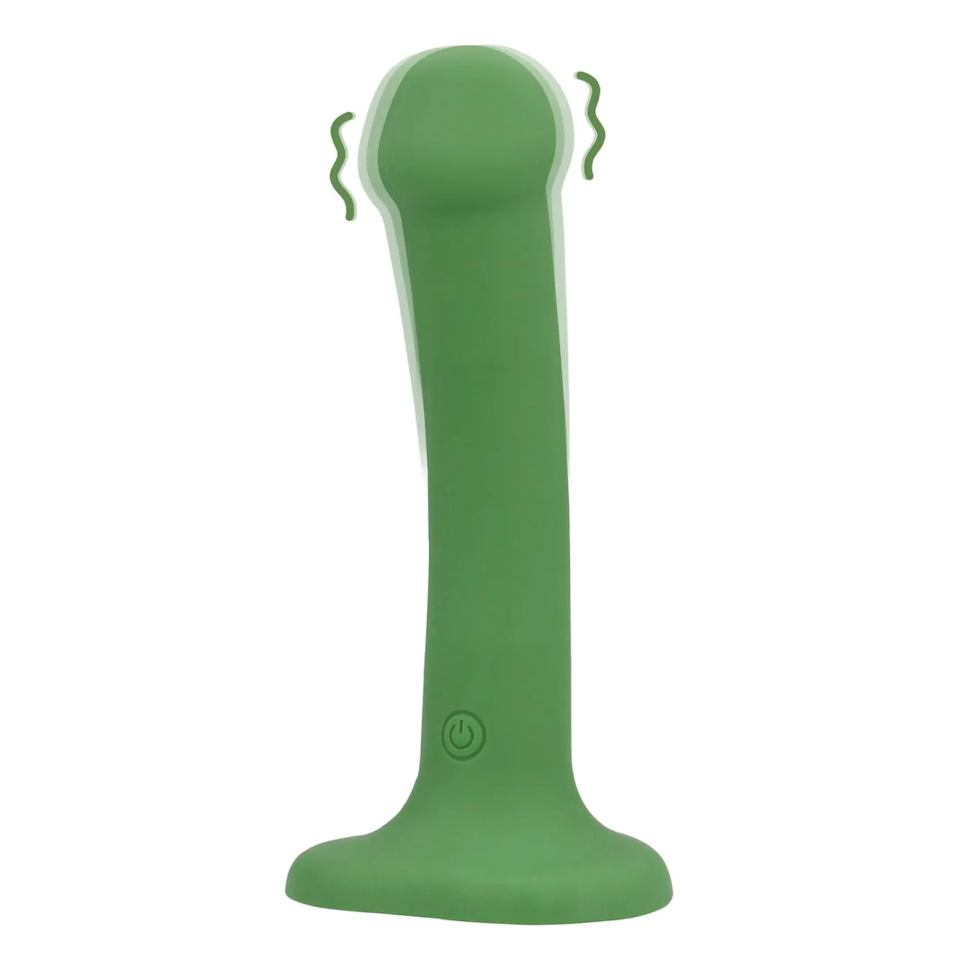 Non-Phallic Vibrating Dildo - Small - Forest Green