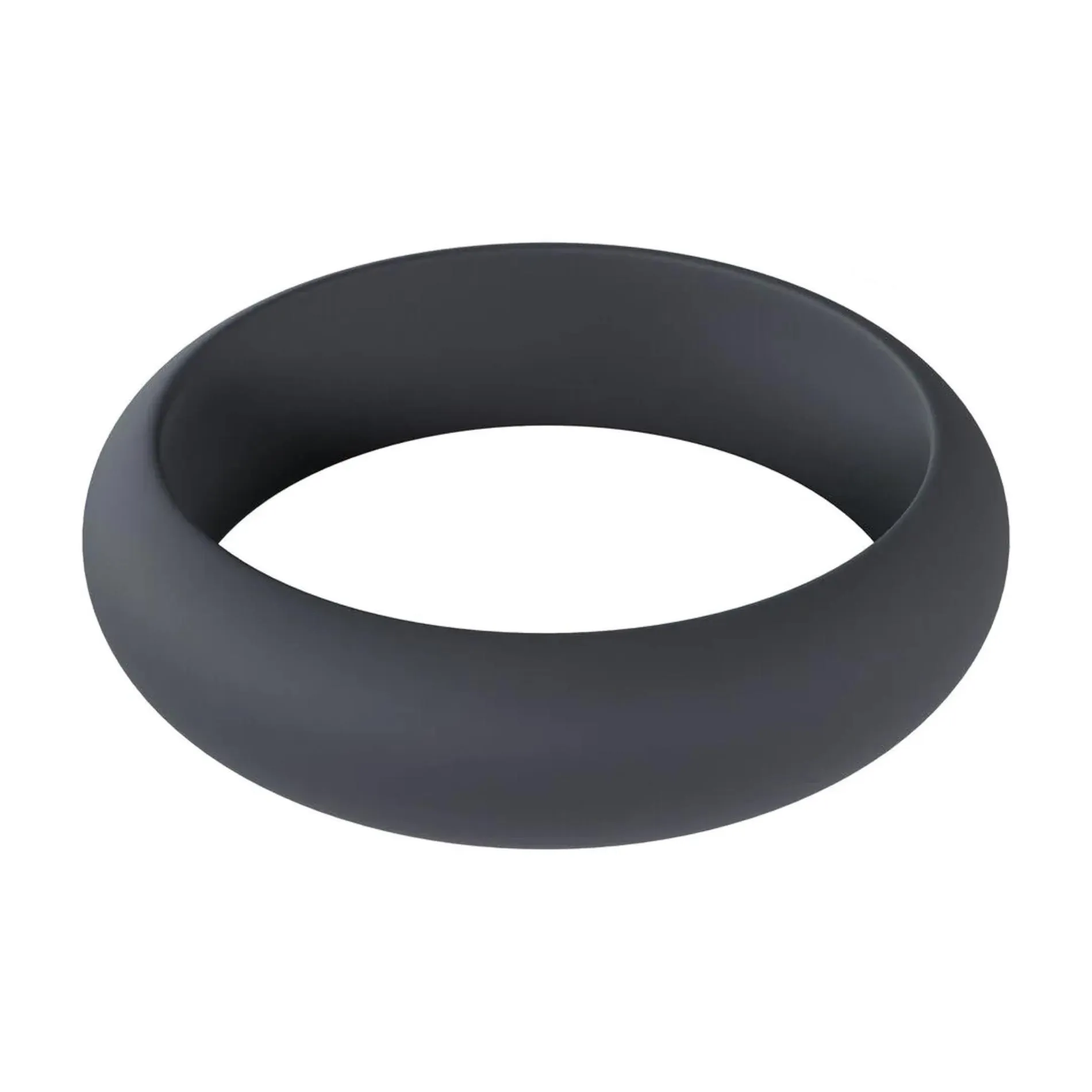 Wide O Silicone Cockring - L - 42mm - Black