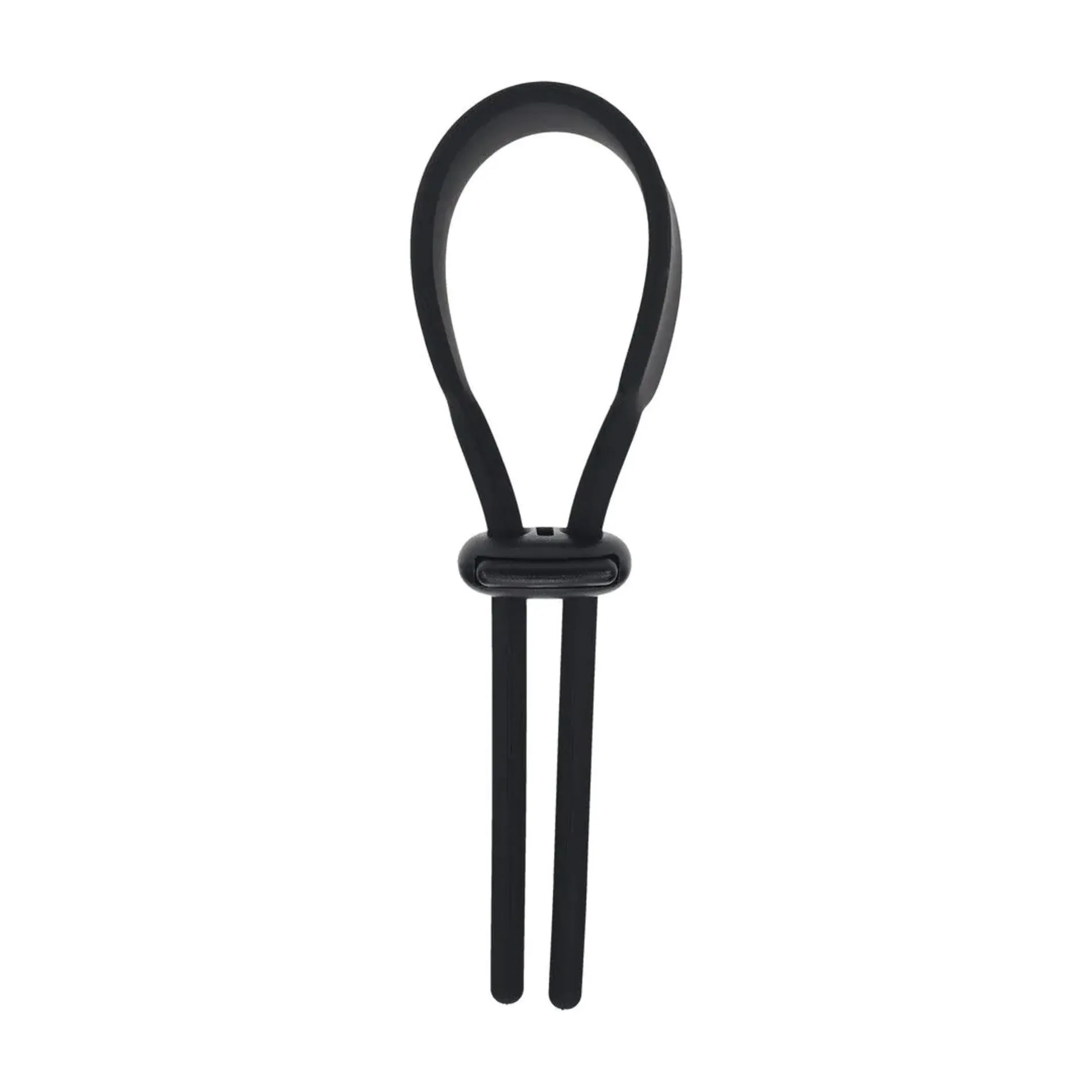 Wide Adjustable Silicone Lasso Cockring - 5mm - Black