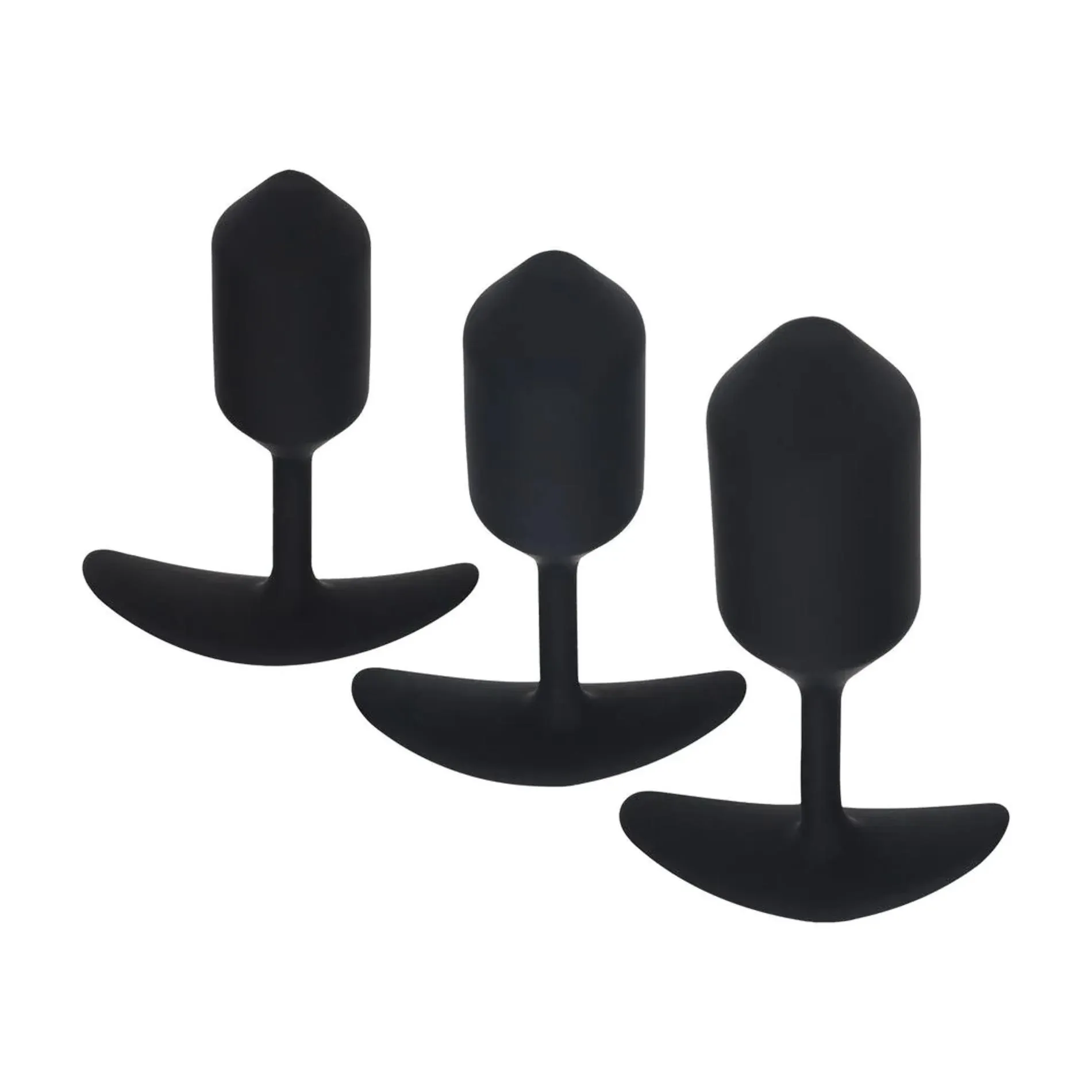 Silicone Weighted Anal Plug Training Set of 3 - Black