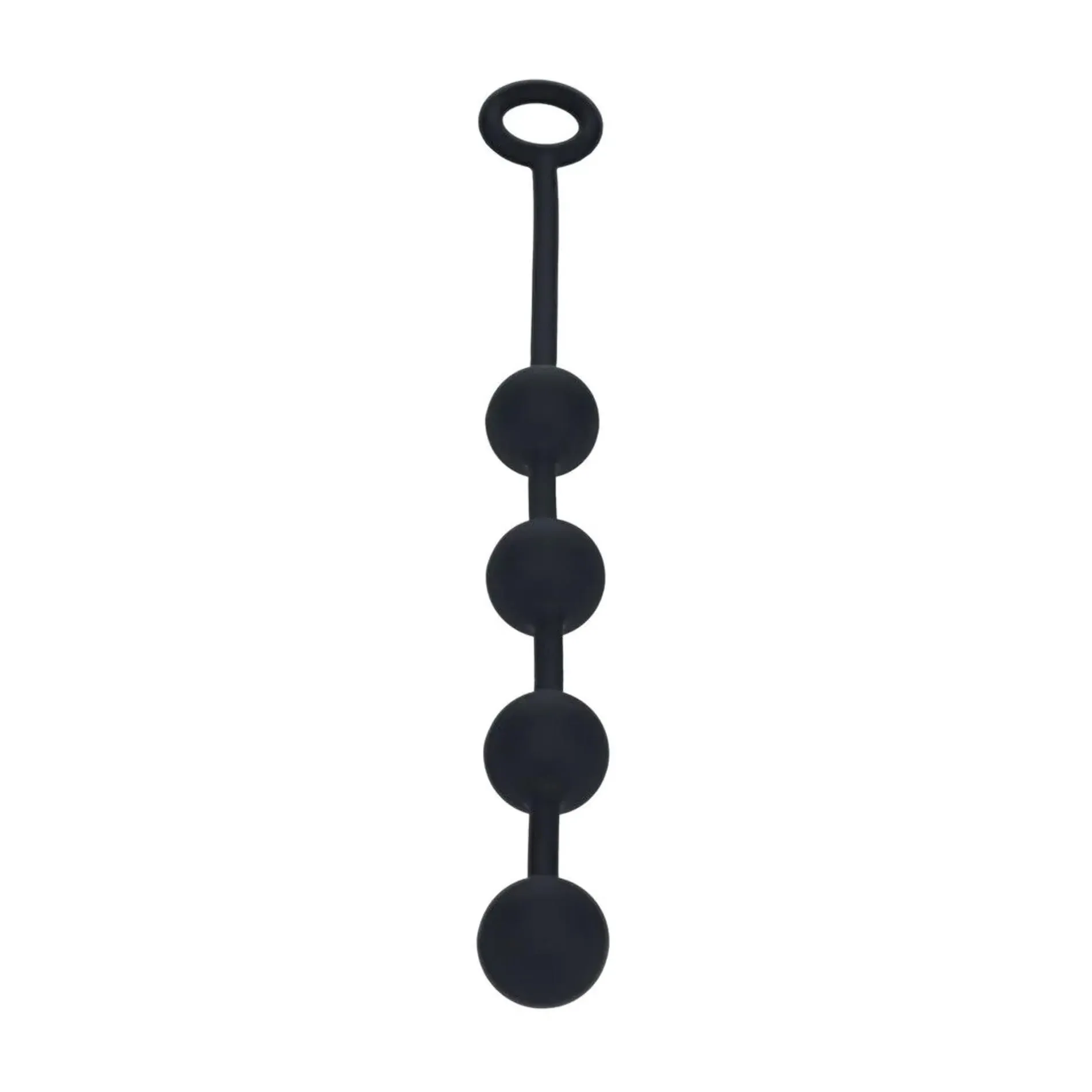 Round Silicone Anal Balls - M - 30mm - Black