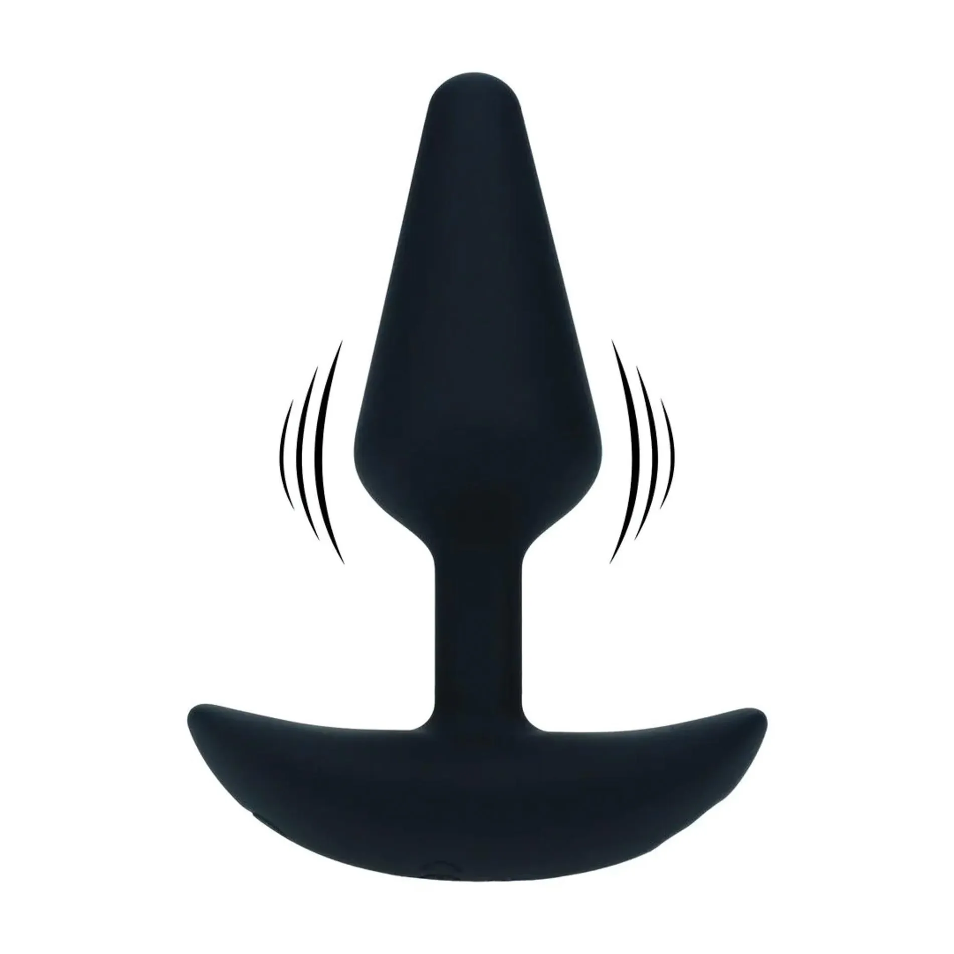 Classic Vibrating Silicone Anal Plug - S - Black