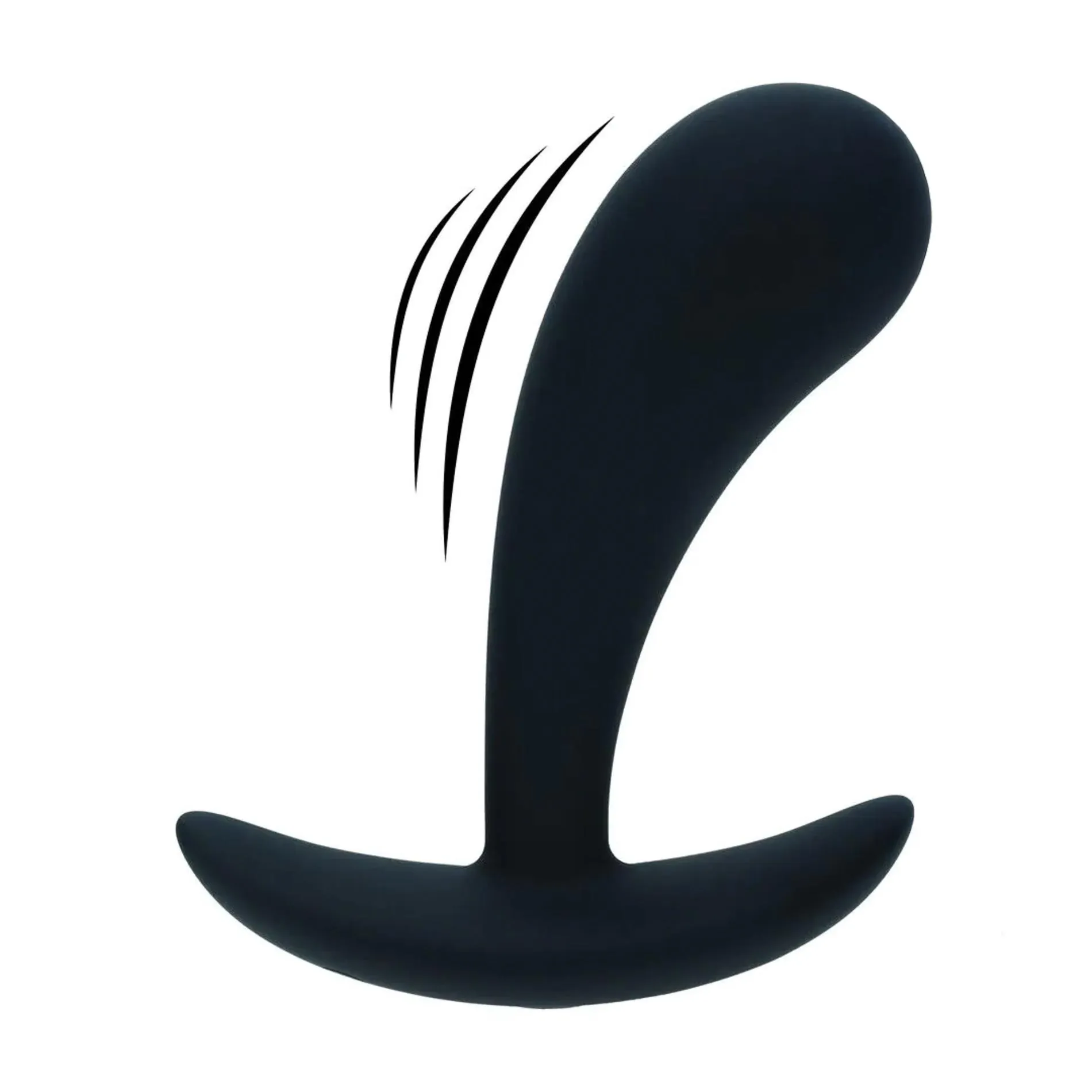 Vibrating Silicone Prostate Stimulator Anal Plug - S - Black