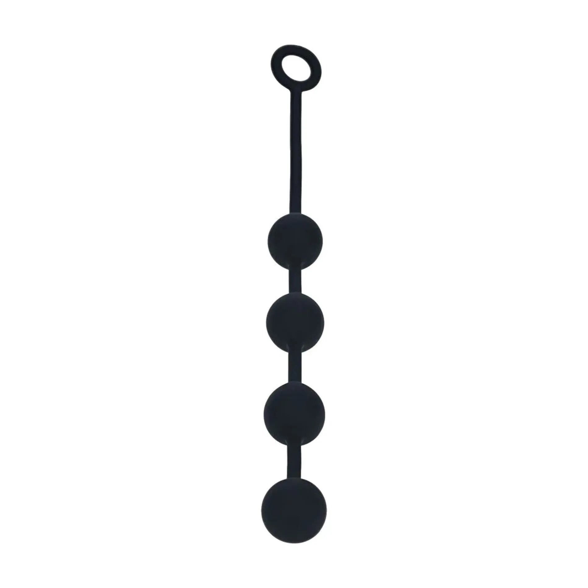 Round Silicone Anal Balls - L - 40mm - Black