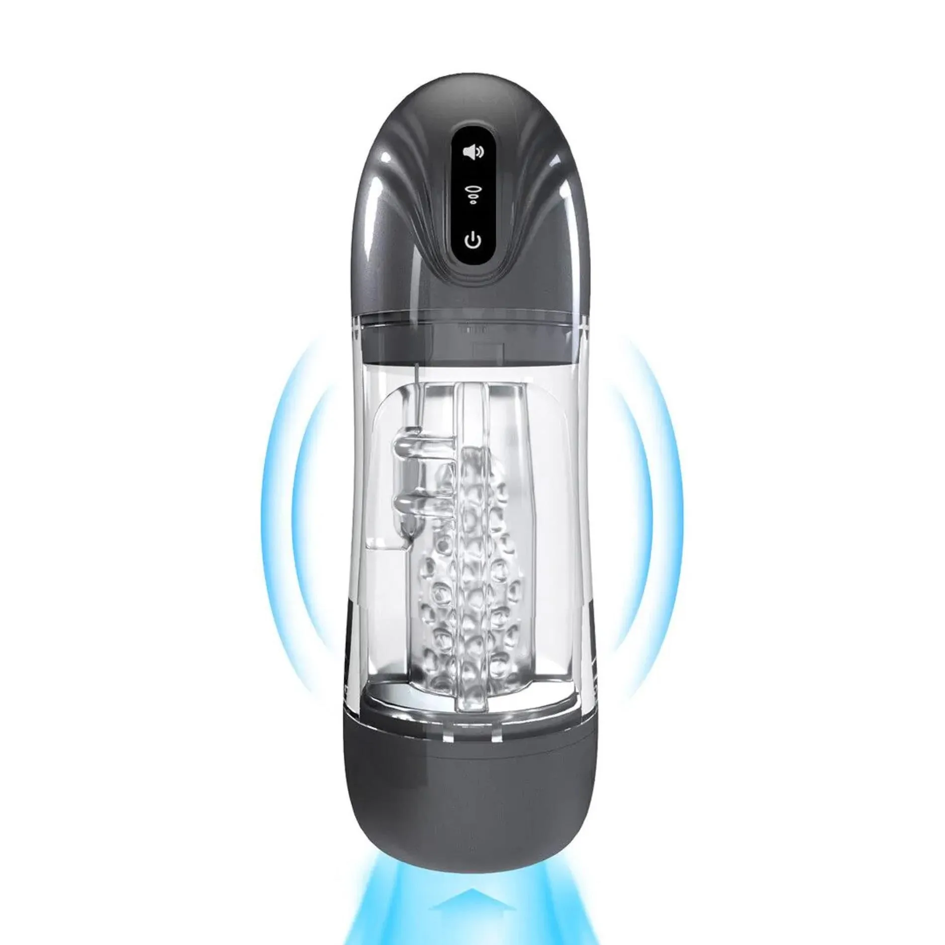 SonicPull - Suction and Vibration Masturbator Pump - Multimedia Enhanced - Gun Metal