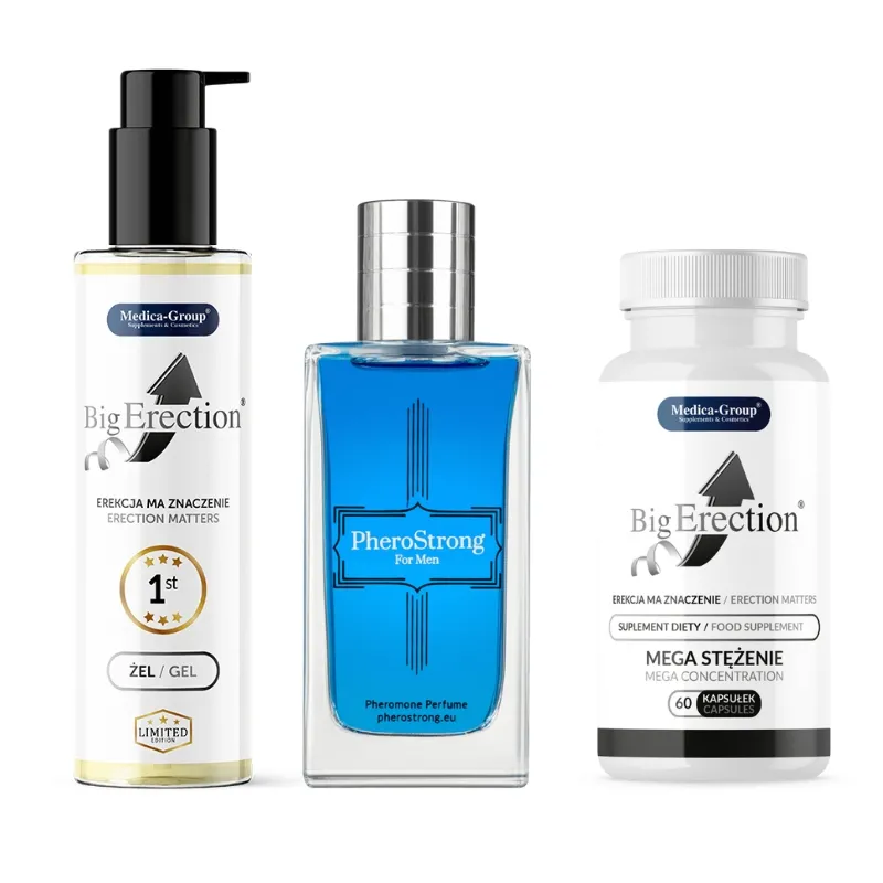PheroStrong for Men 50 ml + BigErection kaps. + BigErection żel - Nr 1 wśród KLIENTÓW !!!