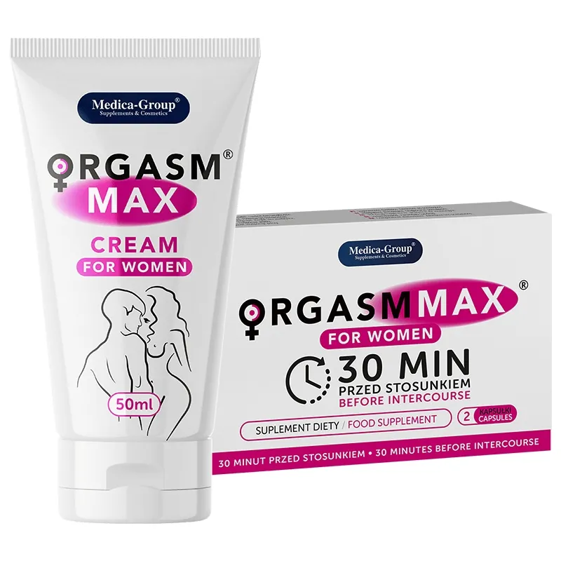 Orgasm Max - 2 kapsułki + CREAM for Women 50ml - Potęgujący Orgazm